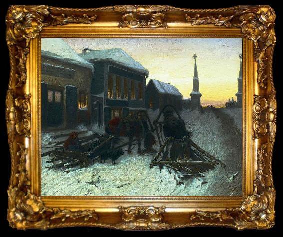 framed  Vasily Perov The last tavern at the city gates, ta009-2